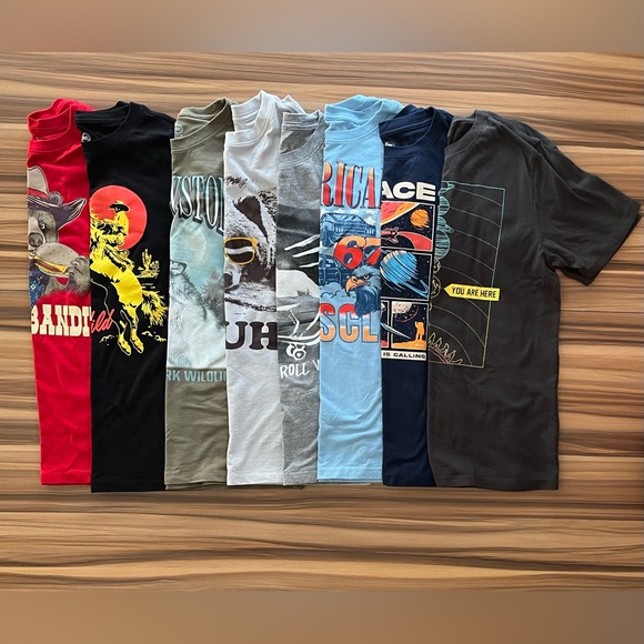 Boys Clothes 8 Piece Bundle Wonder Nation Short Sleeve Tees Size XL(14/16) - Picture 2 of 6